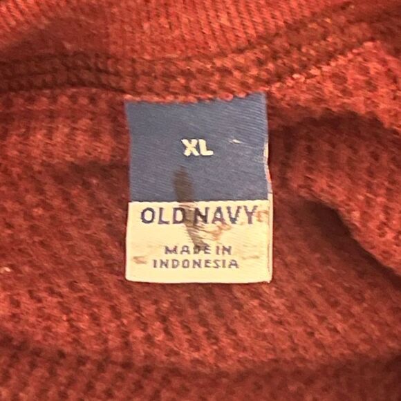 Old Navy Red Red Wine Waffle-Knit Crop T-shirt Long Sleeve Pink Extra Large NWOT - Picture 8 of 9